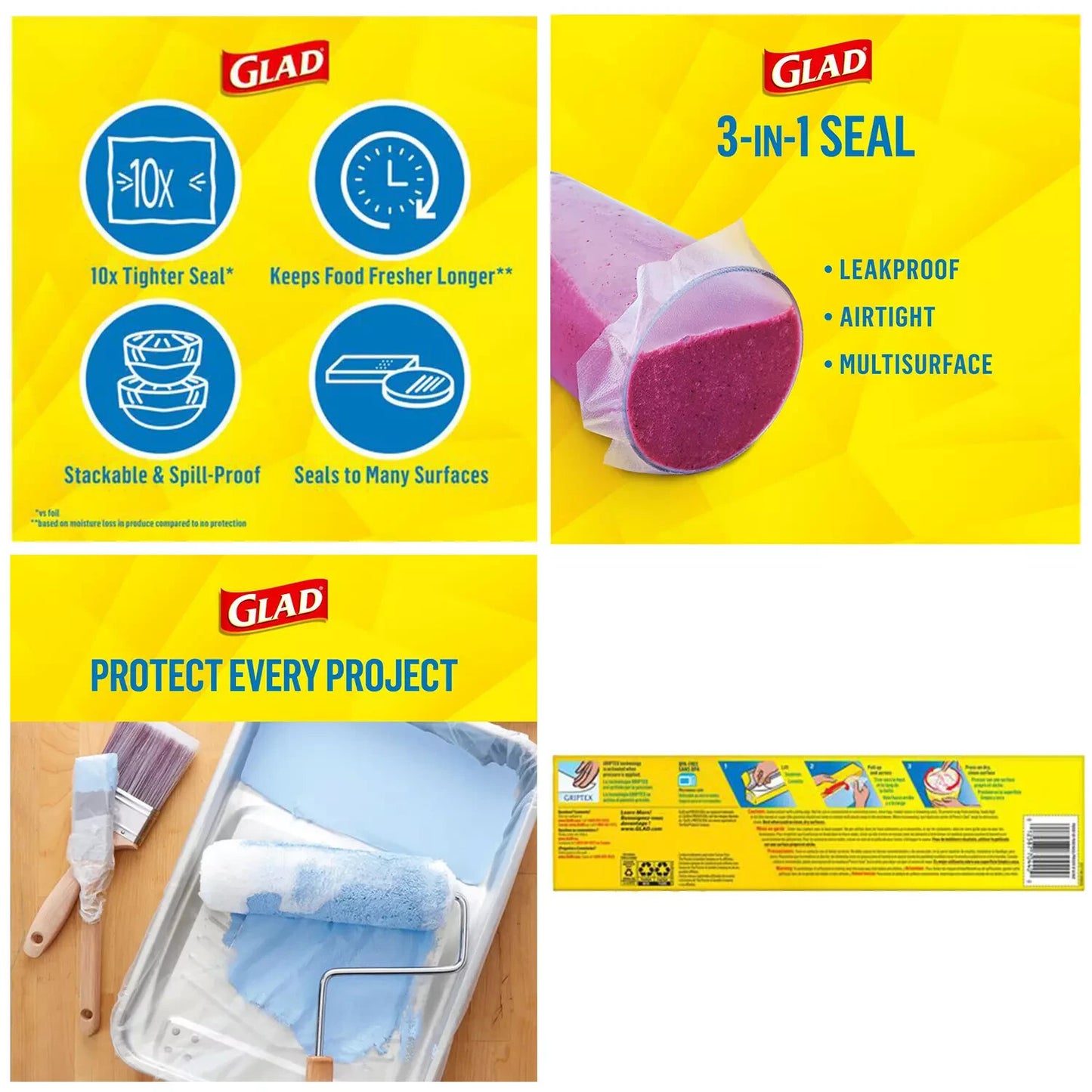 Glad Press 'N Seal Sealing Wrap Food Wrapping Cover Multipurpose 30CM x 43M