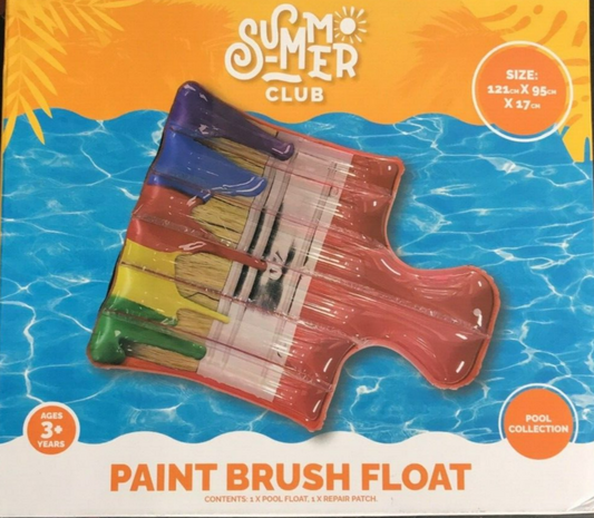 Summer Club Inflatable Paint Brush Float Raft Kids Adult Swimming Pool Water Toy