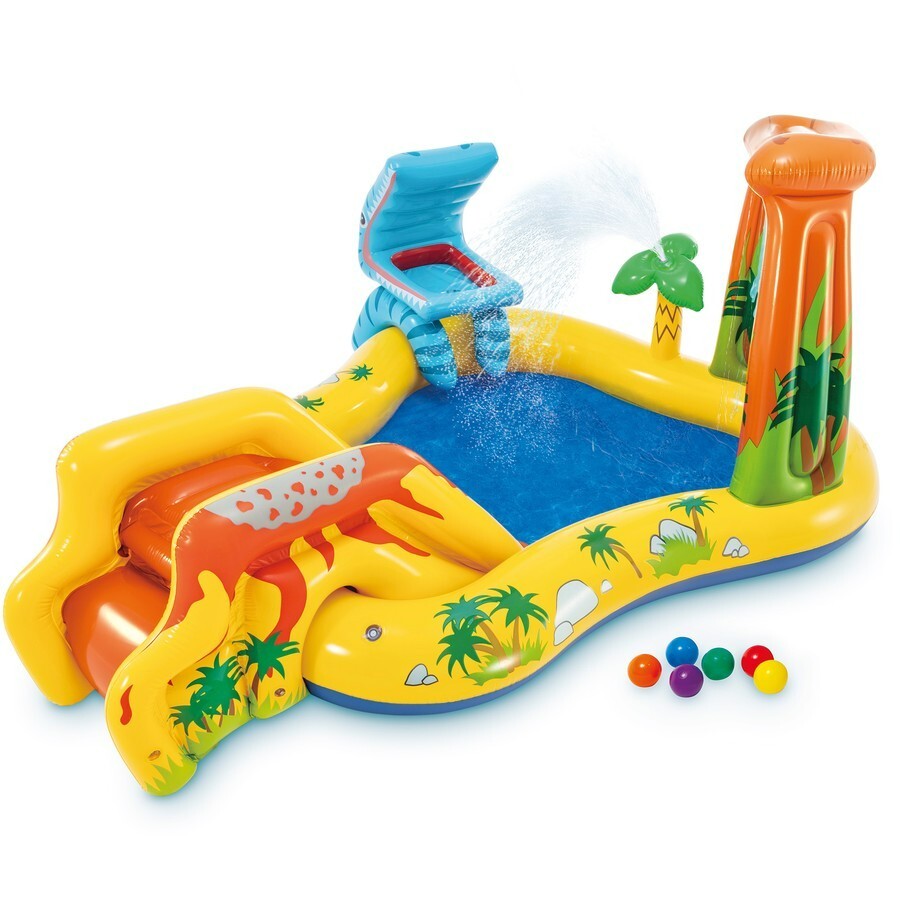 Intex Dinosaur Play Center Inflatable Swimming Pool Outdoor Water Park with Slid