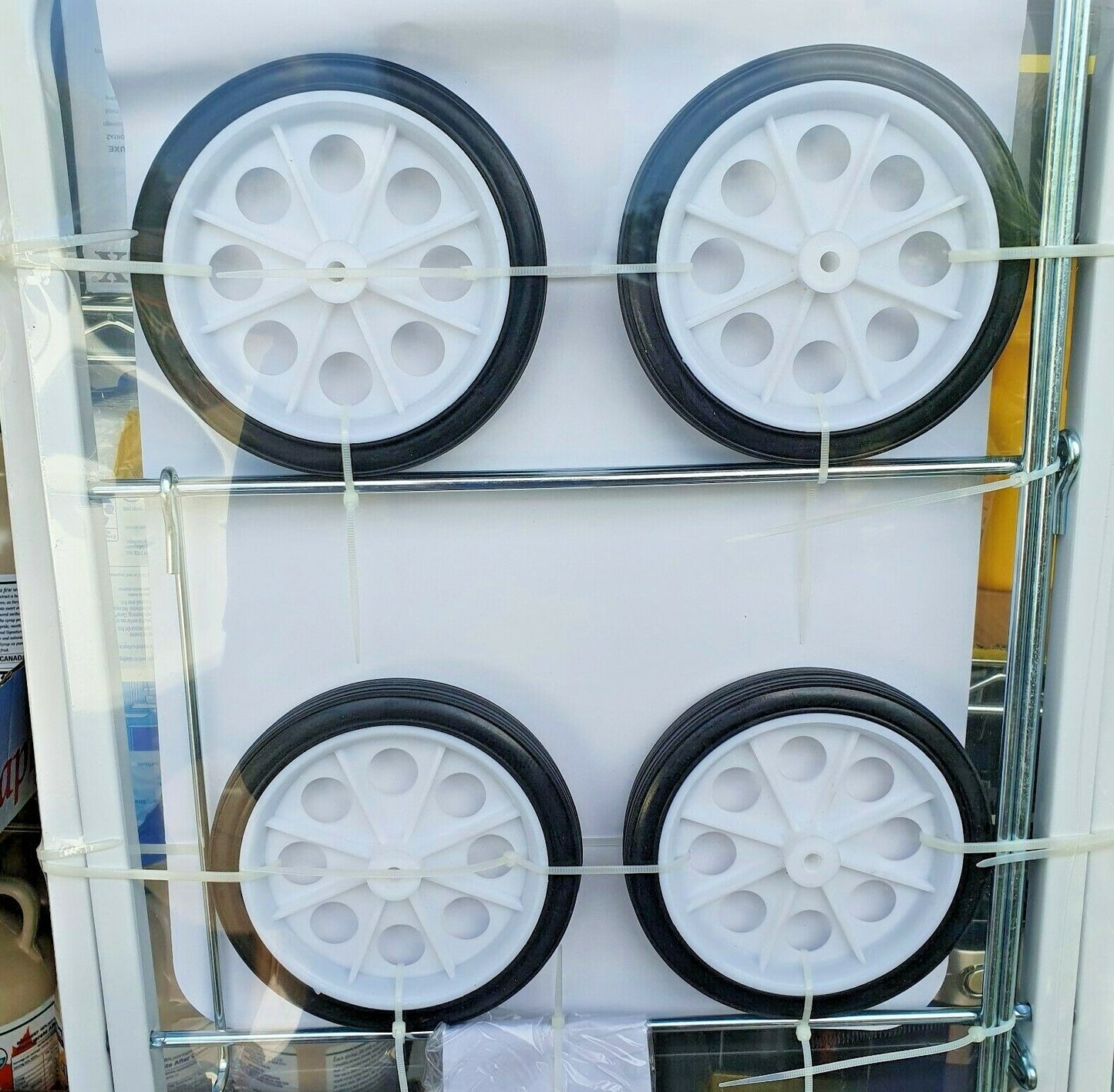Sunfresh Folding Laundry Trolley Cart Clothing Collapsible White Steel