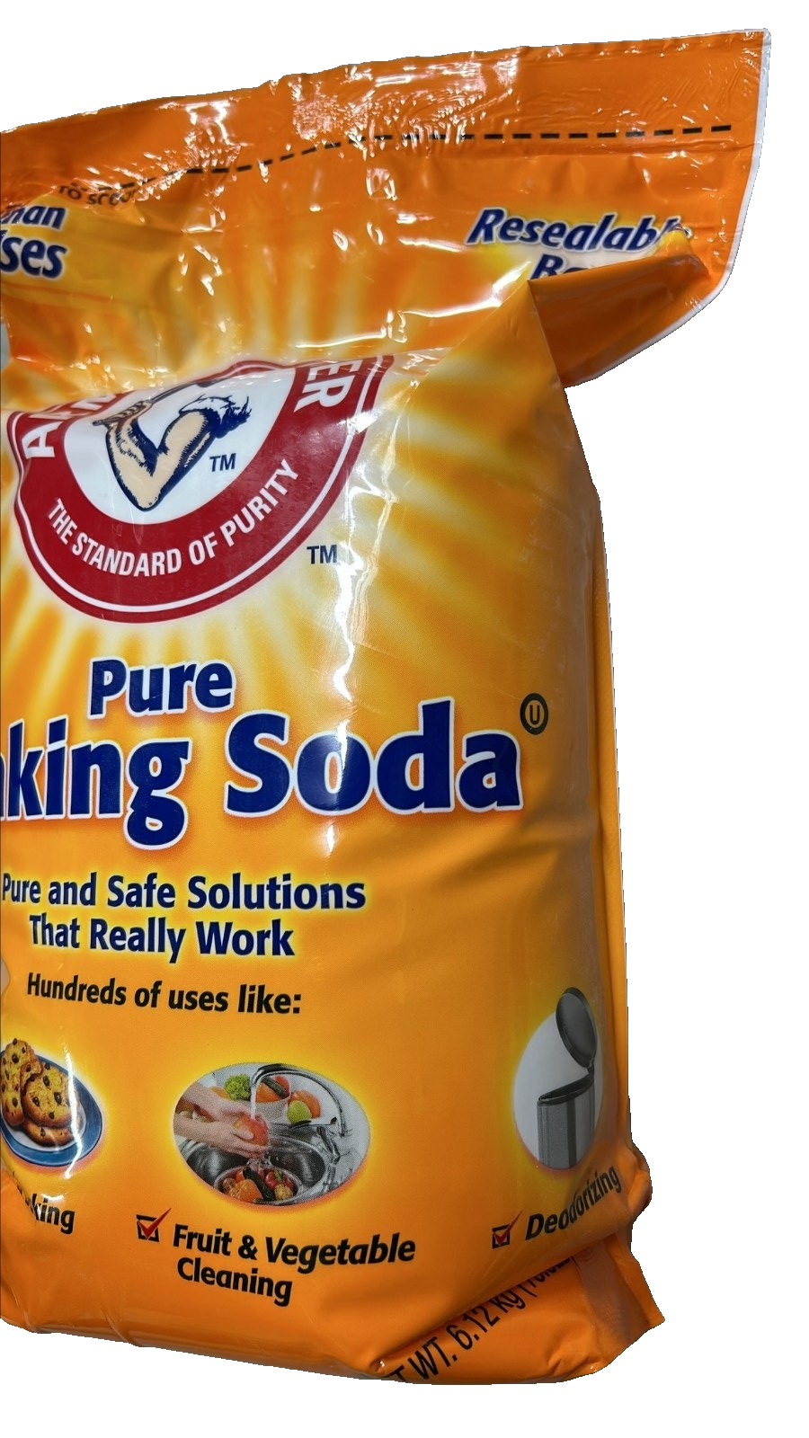 6.1kg Arm & Hammer Baking Soda Food Grade Bulk Cleaning Resealable Bag Bicarb