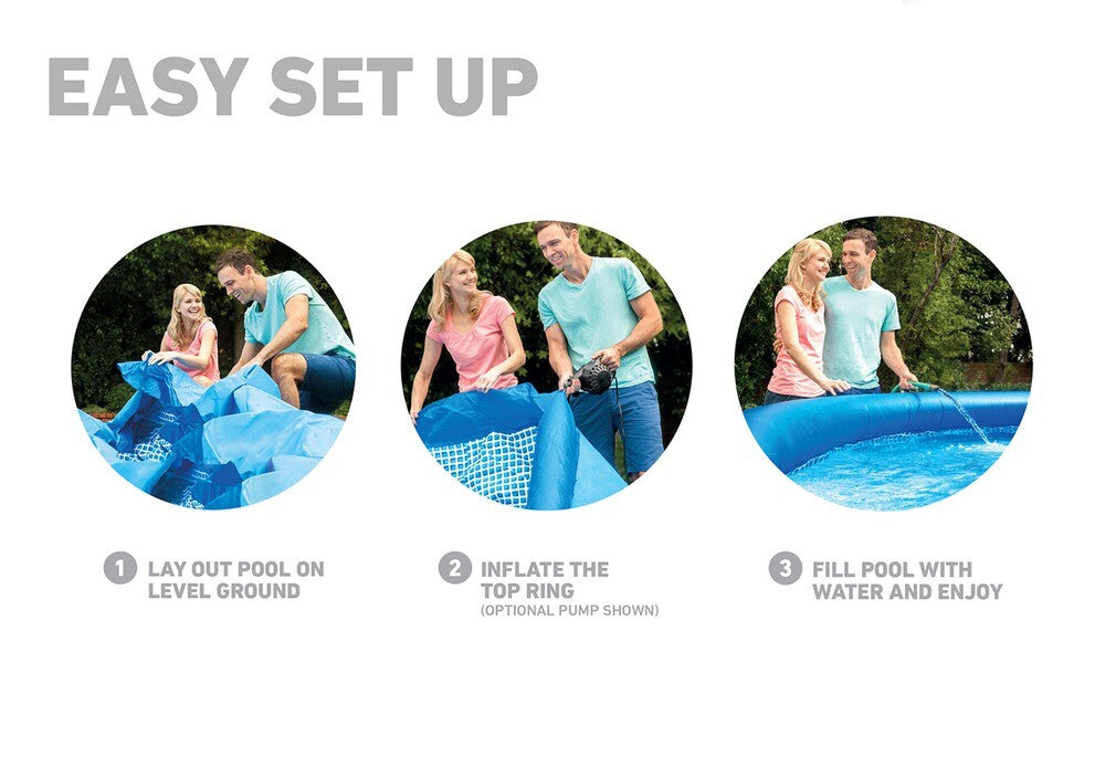 Intex Easy Set Pool Inflatable Swimming Above Ground with Filter Pump 10' X 24"