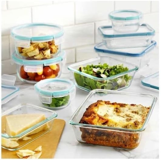 Snapware Pure Pyrex Glass Container Clear Food Keeper Airtight Storage 18 pcs