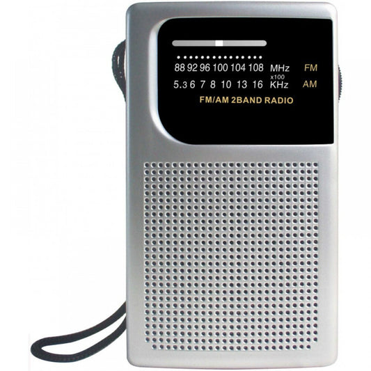 Laser Pocket Radio AM/FM Mini Portable Travel Speaker Earphone Socket w/ Antenna