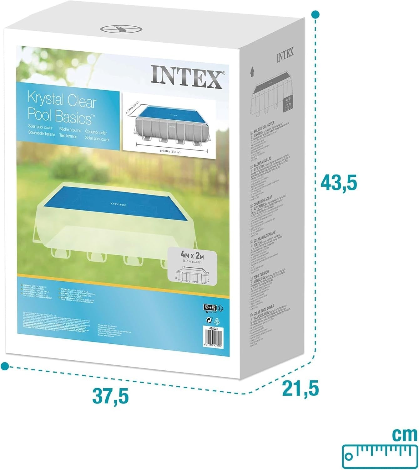 Intex Solar Pool Cover Above Ground Swimming Pool Rectangle Protector 4M X 2M