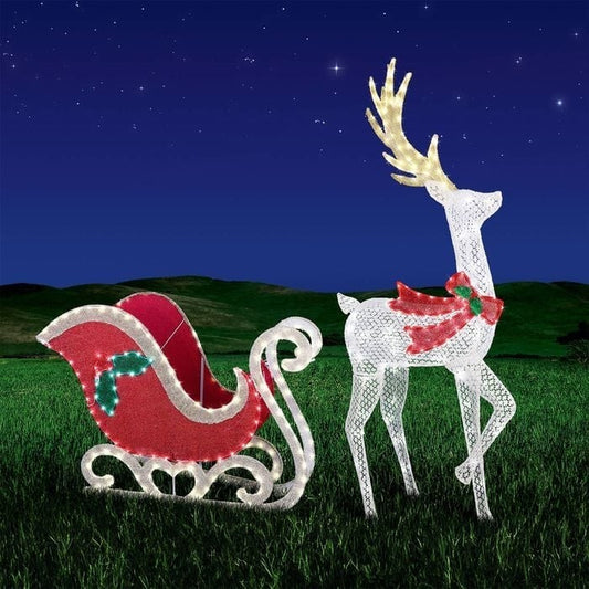 Lytworx Reindeer and Sleigh Warm White LED Lights Low Voltage Christmas Decor