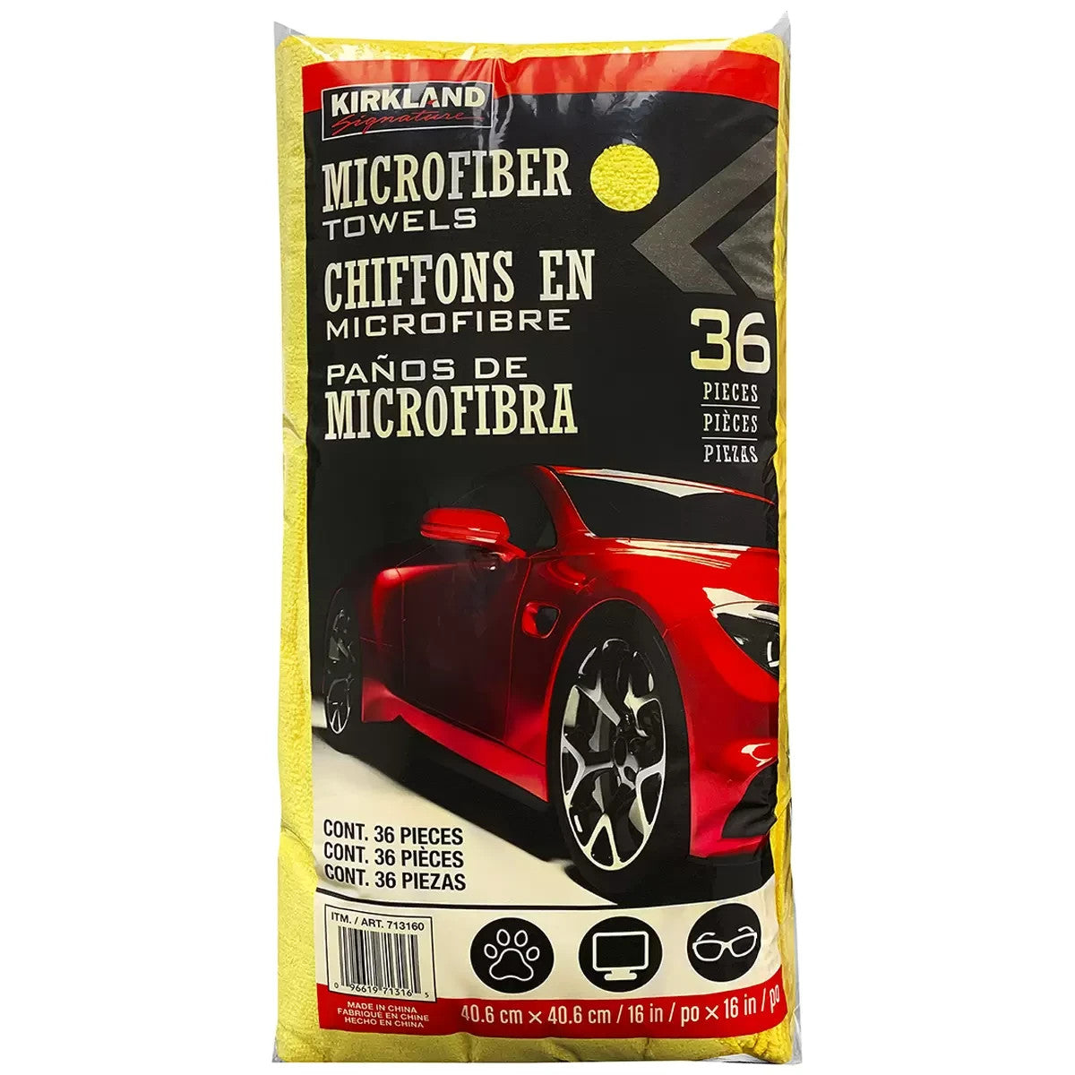 36pcs Kirkland Ultra Soft Plush Microfiber Car Drying Towels Cleaning Cloth Glas