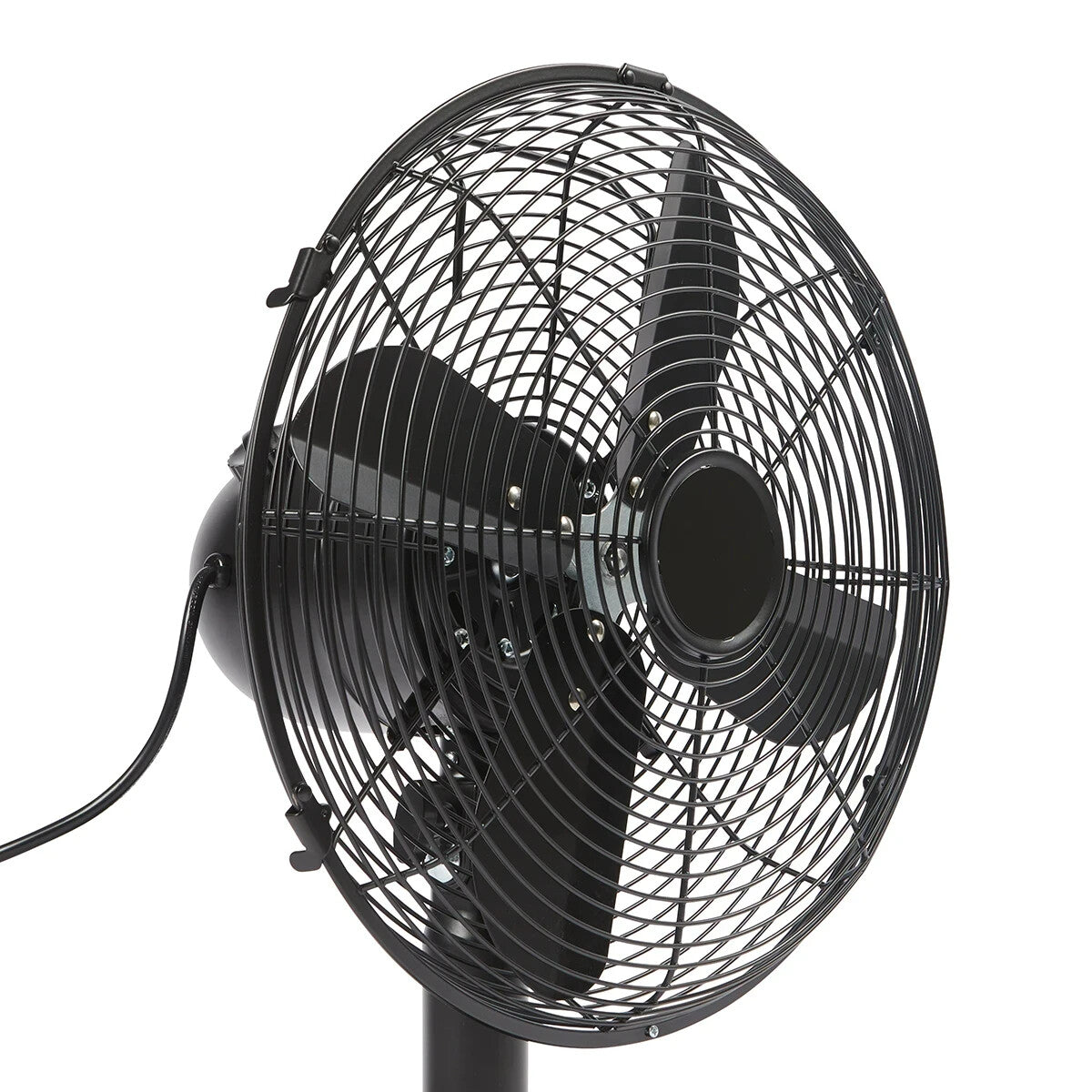 Desk Fan 30cm Tilt Adjust Speed Bench Air Cooler Oscillating Metal Black