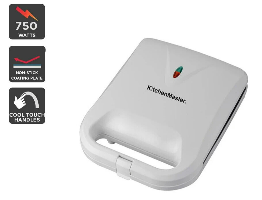 KitchenMaster Large Sandwich Maker Non Stick 4 Slice Toastie Bread Jaffle