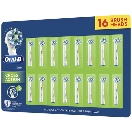 Oral-B Cross Action Electric Replacement Toothbrush  Heads Refills 16 Pack