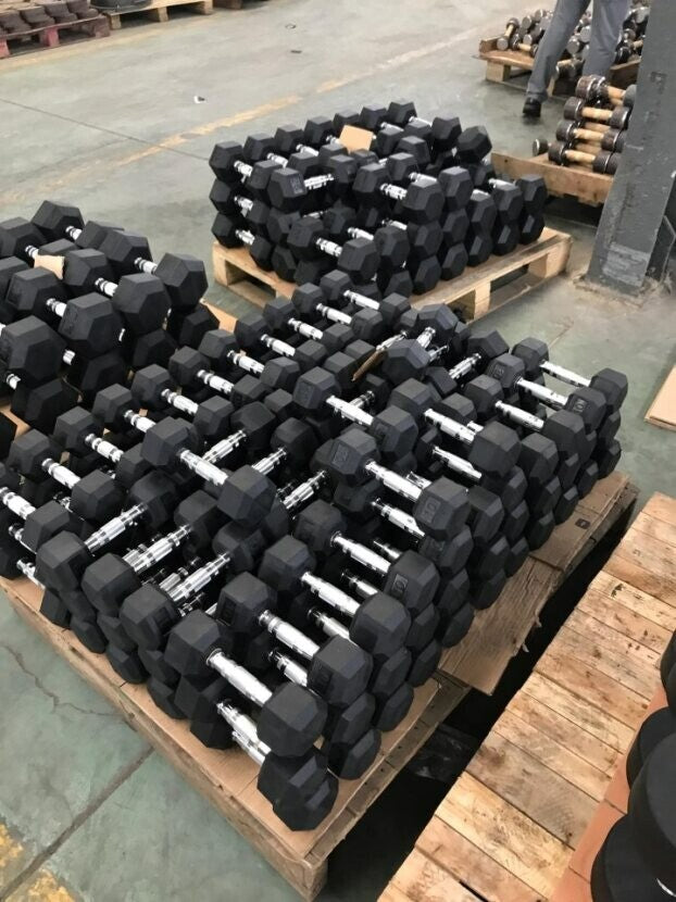 8KG Rubber Hex Dumbbell Fitness Home Gym Exercise Strength Weight Set Pair