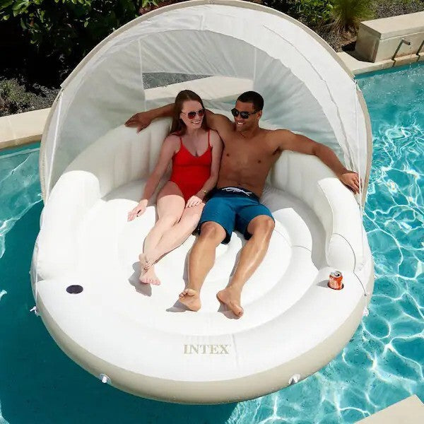Intex Canopy Inflatable Pool Island Float Lounge Mattress Sun Shade 199x150cm.