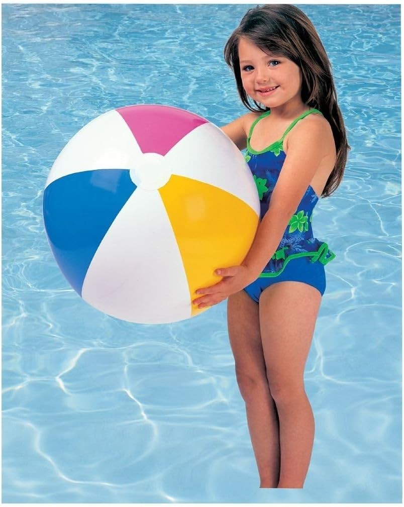 4x Intex Inflatable Beach Pool Ball Glossy Vinyl Panel Swimming Water Toy 24"
