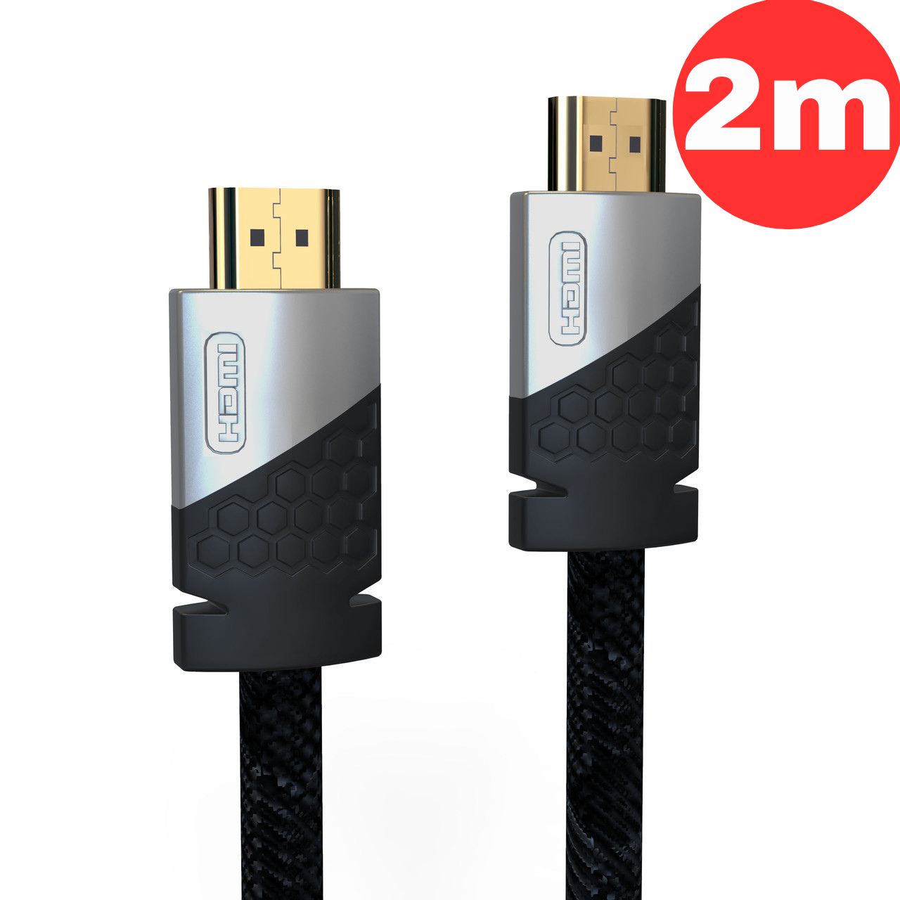 G TEK HDMI Cable 2M Universal 4K UHD 3D High-Speed Ethernet TV Cord 2.0 Black