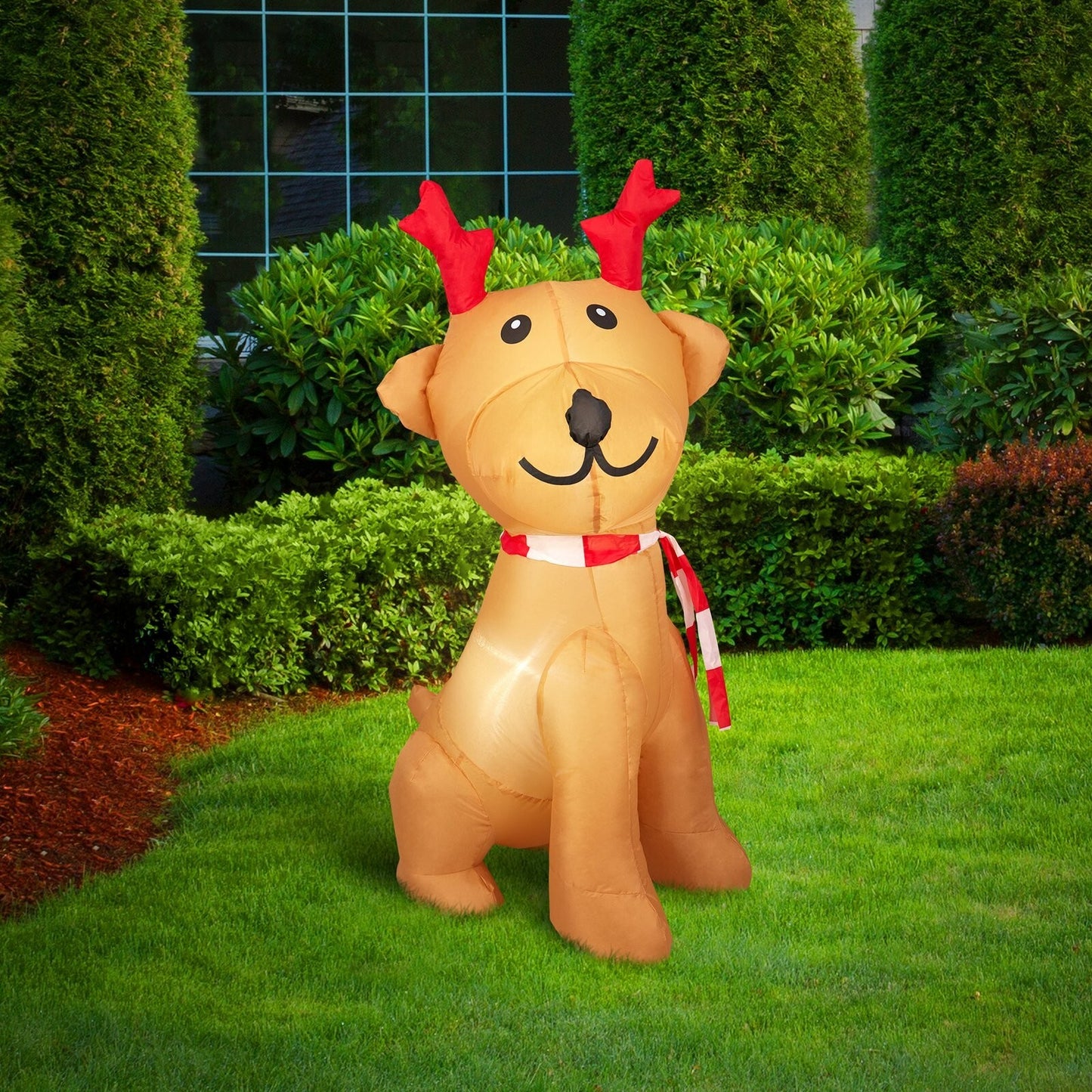Lytworx Christmas Decorations Outdoor 1.2m Inflatable Dog Decor LED Light Garden