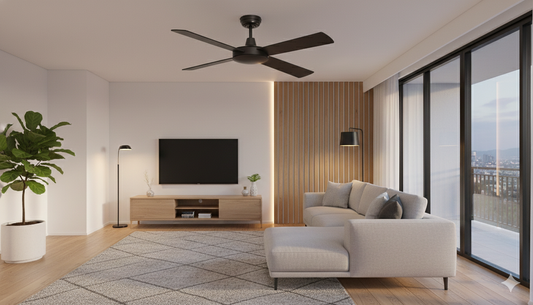 Mercator Grange 132cm Ceiling Fan 52" 4 Blade DC Black 3 Speed