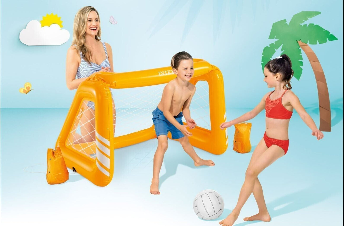 Intex Inflatable Pool Toys Soccer  Polo Water Swimming Goal Game Kids Netball