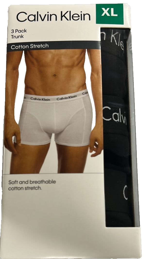 3x Calvin Klein Mens Trunks Underwear Cotton Stretch Fabric Boxer Brief XL