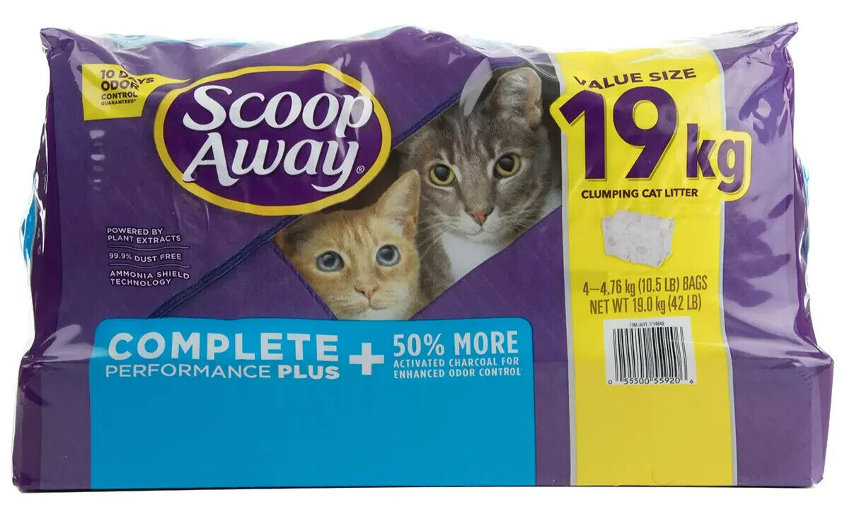 Scoop Away Plus Cat Litter Scented Complete Performance Odour Eliminator 19kg