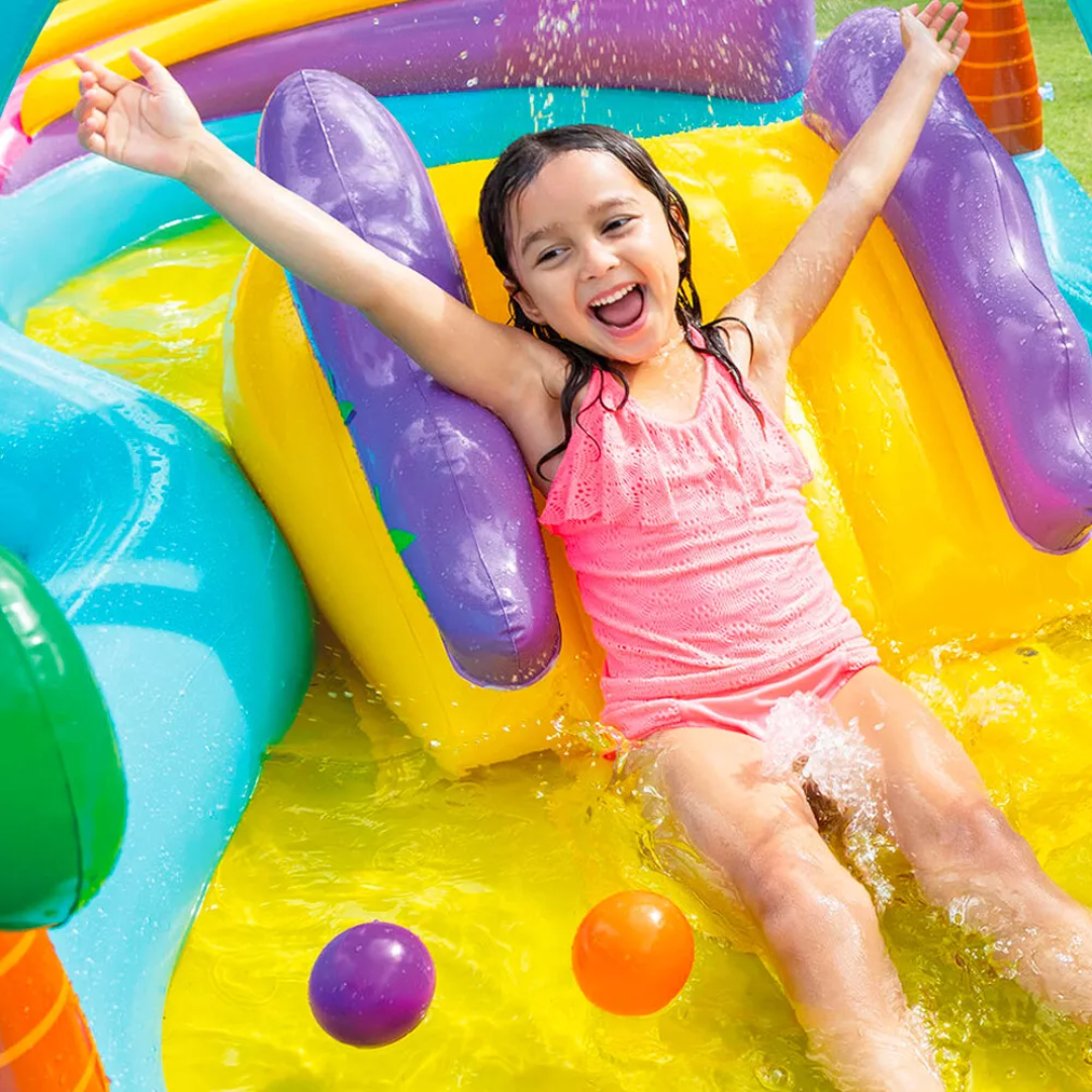 Intex Inflatable Water Slide Dinoland Play Center Sprayer Kids Swimming Dinosaur