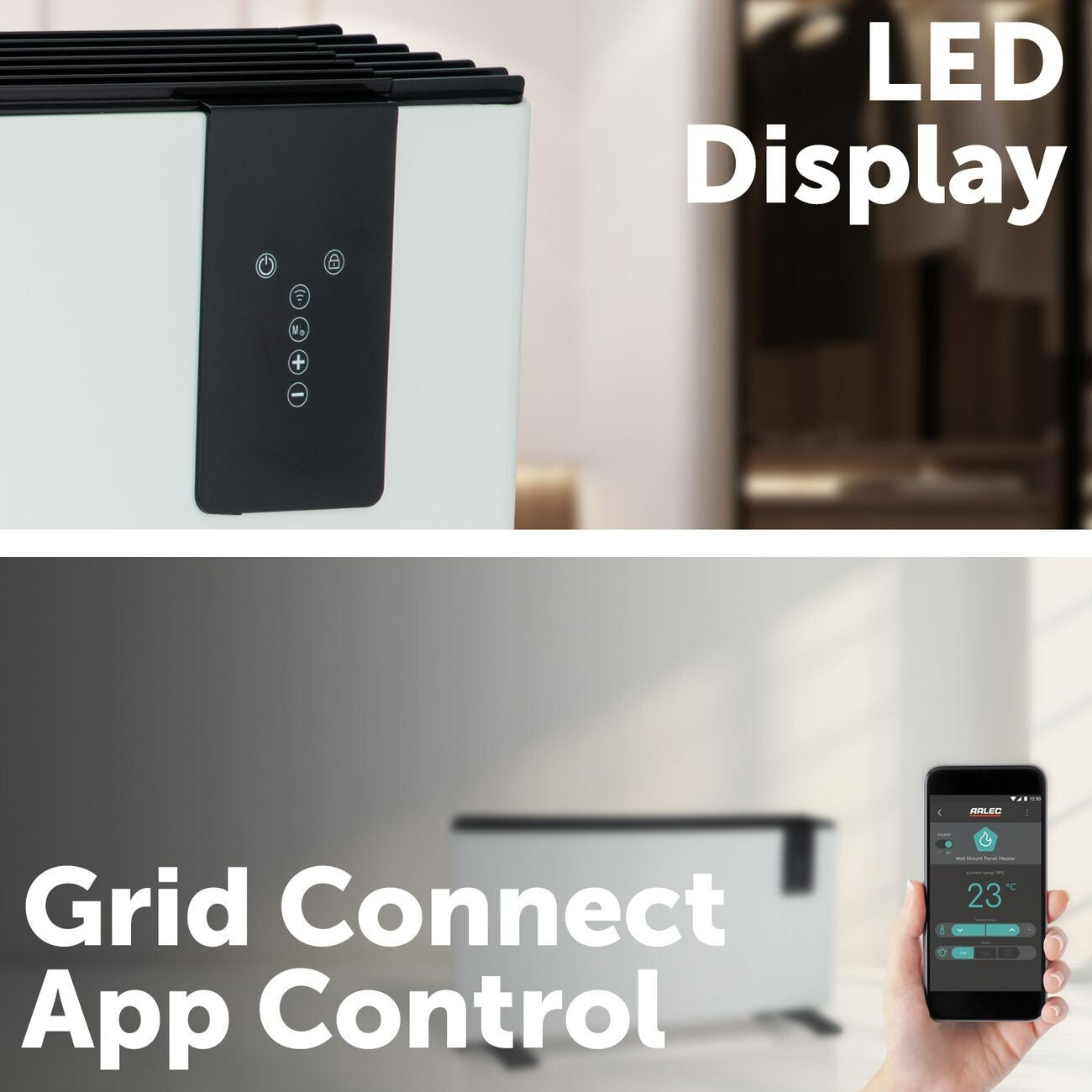 ARLEC 2400W SMART Wi-Fi Convection Heater Remote Control Grid Connect Wall Mount
