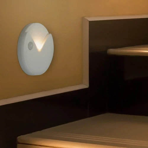 Arlec Round Nightlight LED Movement Activated Sensor Battery Hallway Stair Light