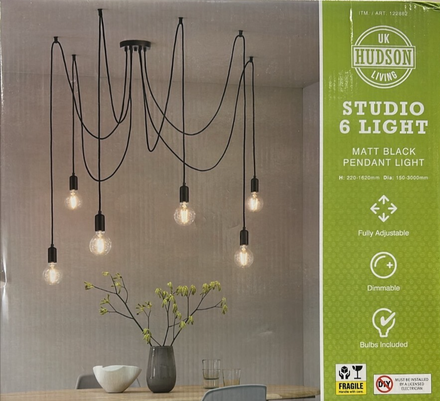 Hudson Living Studio Pendant Light Chandelier Kitchen Modern Lighting Ceiling