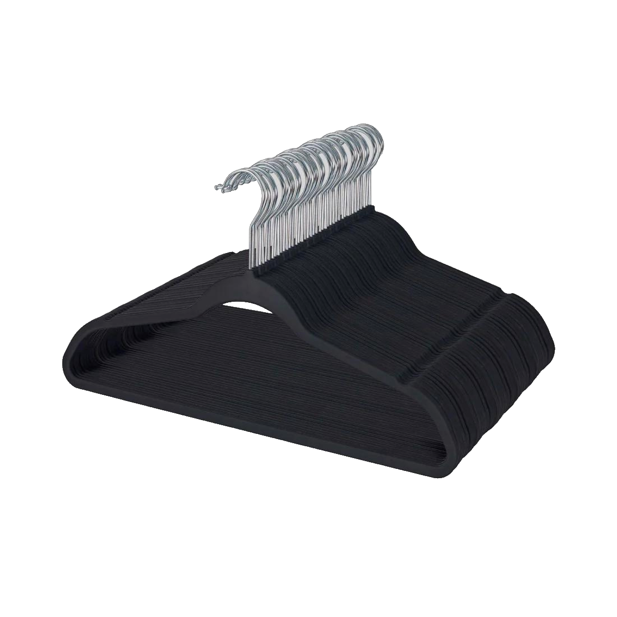 50 Coat Hangers Black Velvet Bulk Cloth Hanger Non Slip Ultra Thin