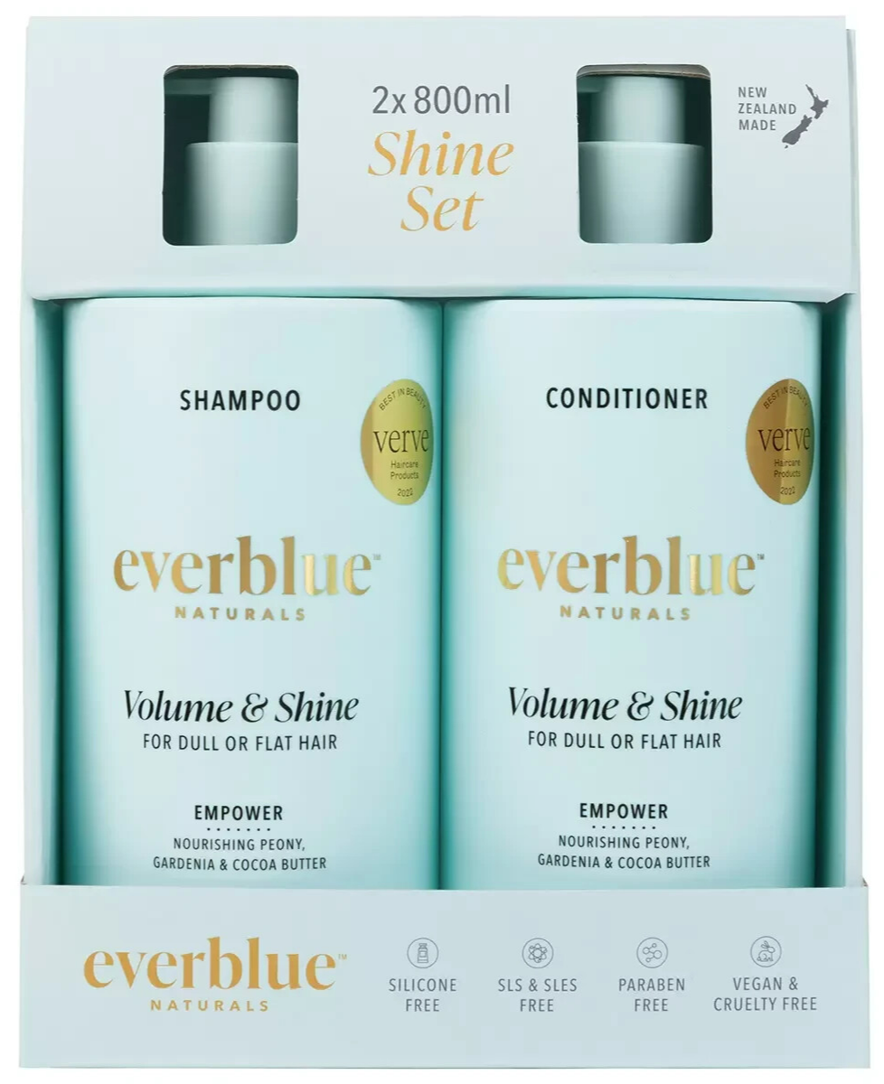 Everblue Shampoo & Conditioner Dull Flat Hair Care Volume & Shine Duo 800mL Set
