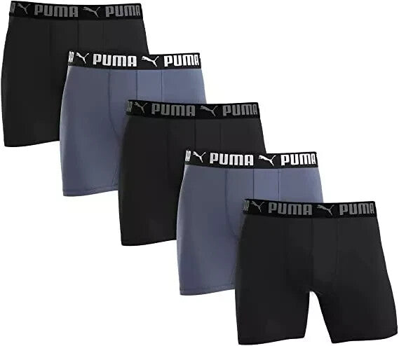 Puma Mens Boxer Brief Sport Luxe Performance Athletic Underwear XXL 5 Pack