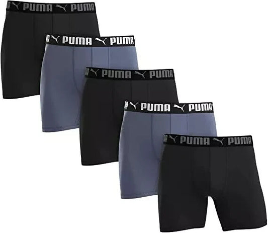 Puma Mens Boxer Brief Sport Luxe Performance Athletic Underwear XXL 5 Pack