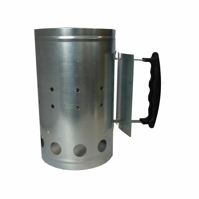 Jumbuck 3.7L Galvanised Steel BBQ Charcoal Chimney Starter Heat Coal
