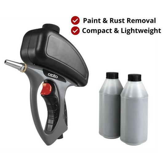Ozito Air Sand Blasting Gun 500ml Chipped Paint Rust Removal Blaster Lightweight