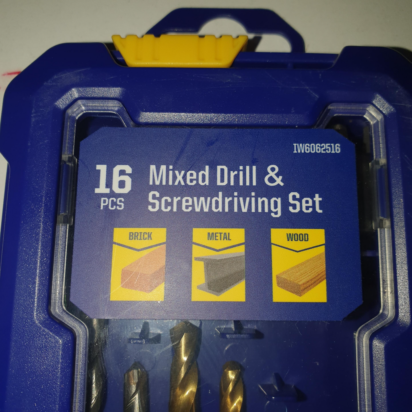 Irwin 16 Pcs Masonry Drill & Screwdriving Titanium Set Wood Metal Brick Bit Tool