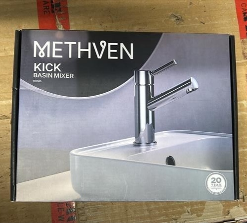 Methven Kick Basin Bathroom Sink Mixer Ovalo Chrome WELS Watermark 106585
