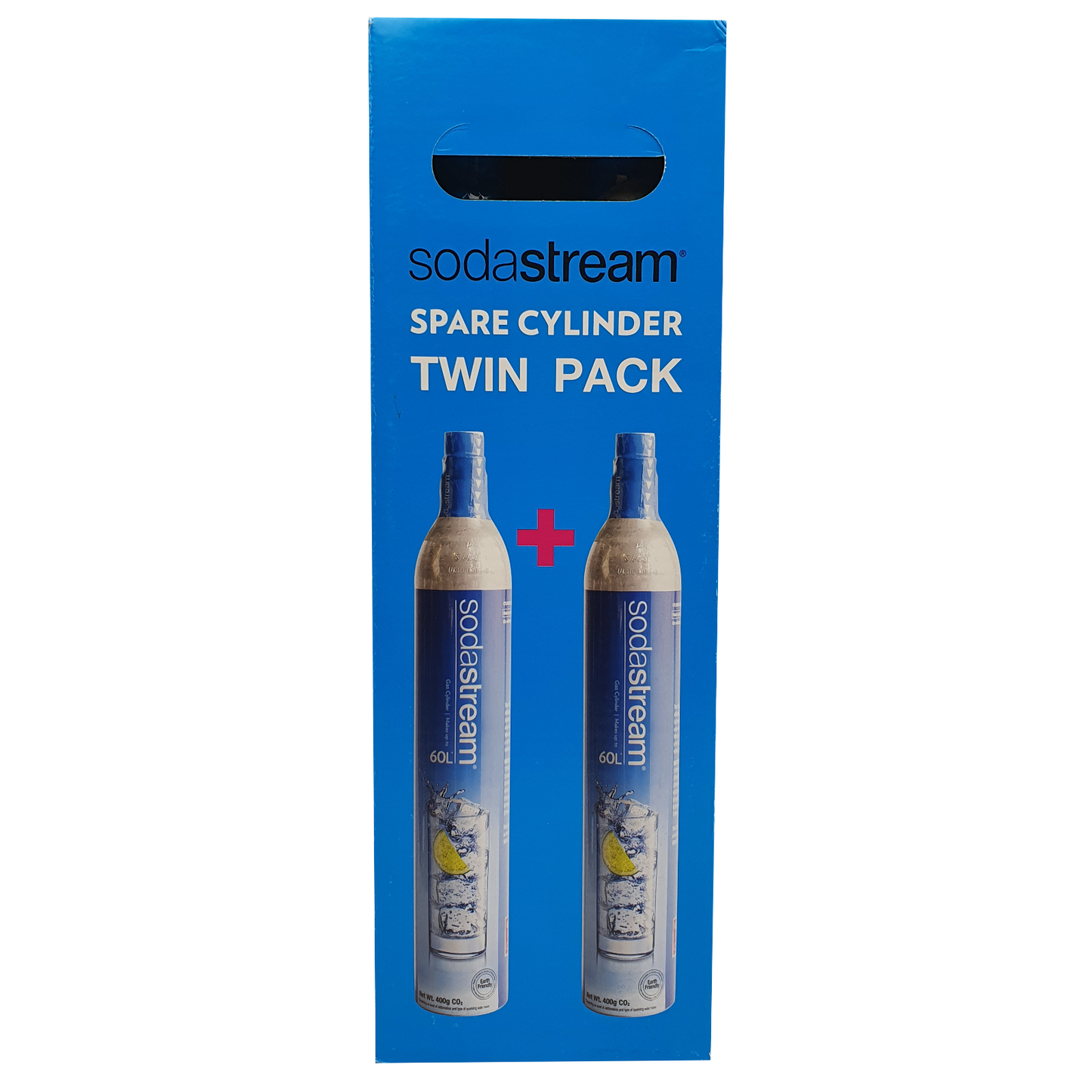 60L Sodastream Spare Gas Cylinder Refill Soda Stream Maker Beverages Pack of 2