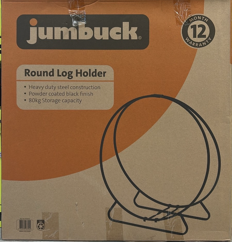 Jumbuck Round Log Rack Holder Fireplace Steel Firewood Storage