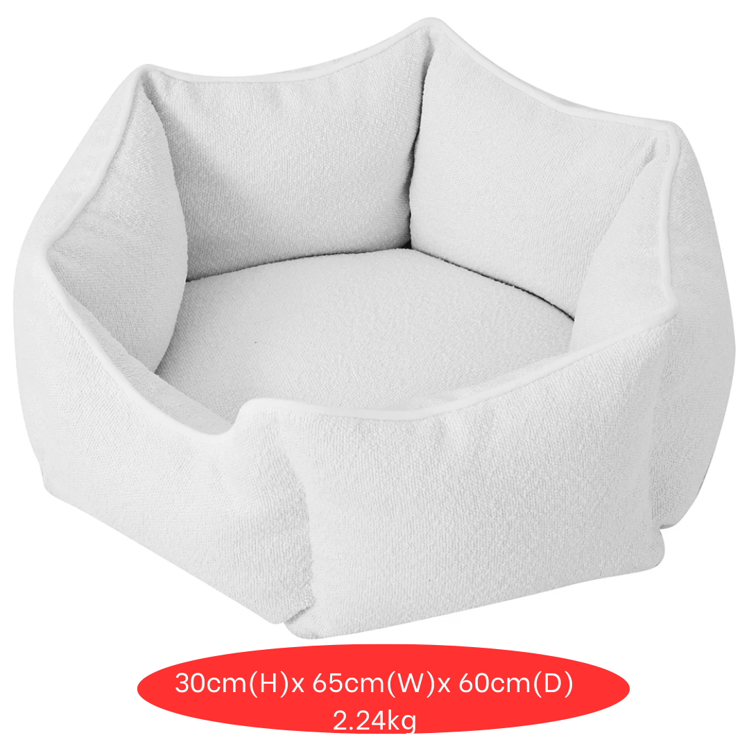 Dog Bed Pet Hexagon Lounge Soft Sofa Calming Puppy Cat Sleeping Cushion