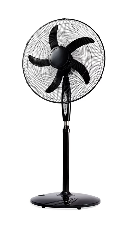 50cm Black Pedestal Fan with Remote Control Tilt Adjustable Oscillating 5 Blades