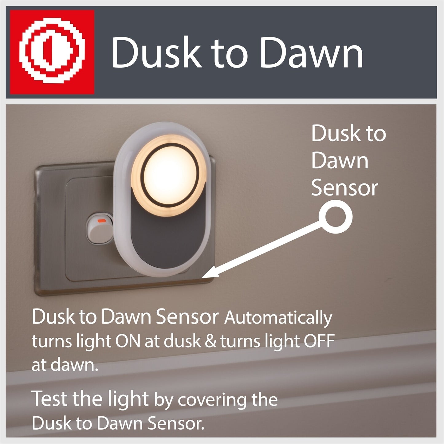 Arlec LED Night Light Plug In Dusk to Dawn Switch Indoor Stair Warm White