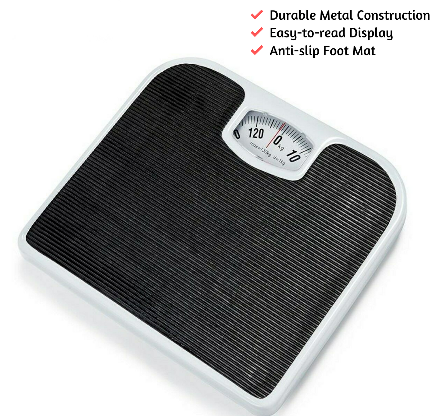 Bathroom Scale Mechanical BathroomWeighing Machine 130kg Body Weight Display