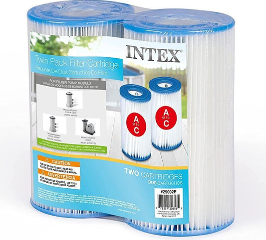 Intex Type A Pool Cartridge Filter Pump Water Cleaner Replacement Pack of 2
