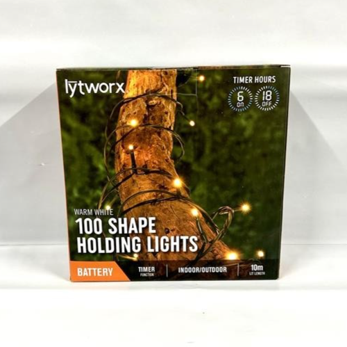 Lytworx 100 Shape Flex Holding Lights Battery Operated Warm White 10m Outdoor