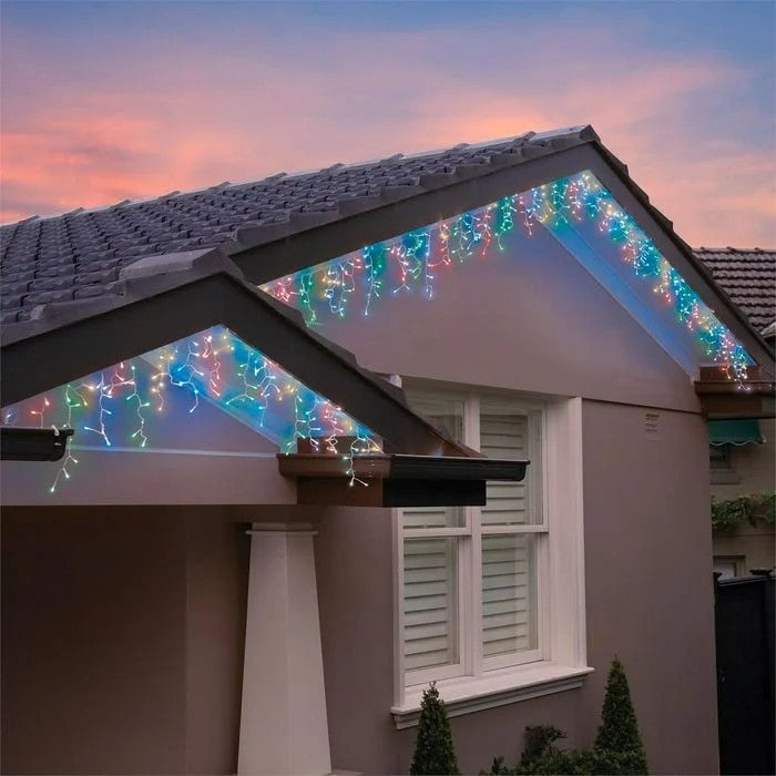 Lytworx 1200 LED Multicoloured Icicle Lights Solar String Light Xmas Decor 23.9m