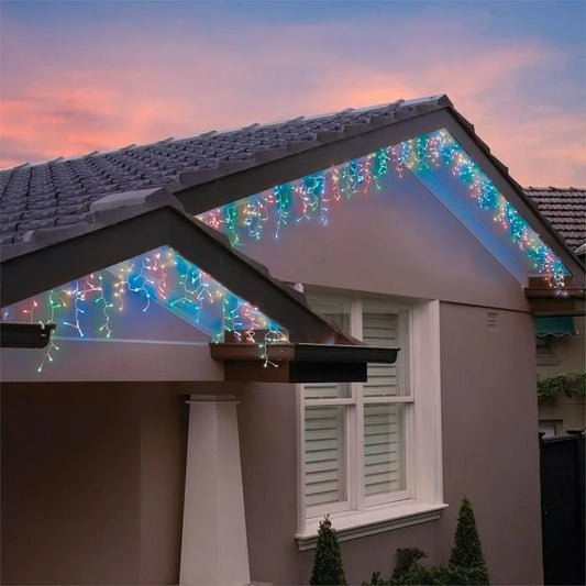 Lytworx 1200 LED Multicoloured Icicle Lights Solar String Light Xmas Decor 23.9m