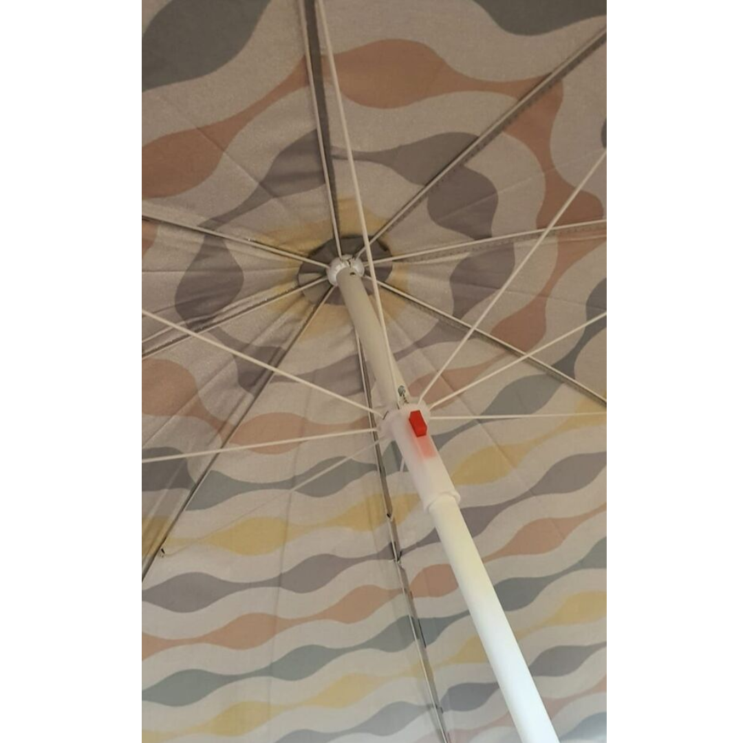 Marquee 2m Beach Umbrella Portable Canopy Sun Protection Shade Wave Pattern