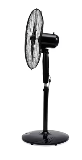 50cm Black Pedestal Fan with Remote Control Tilt Adjustable Oscillating 5 Blades