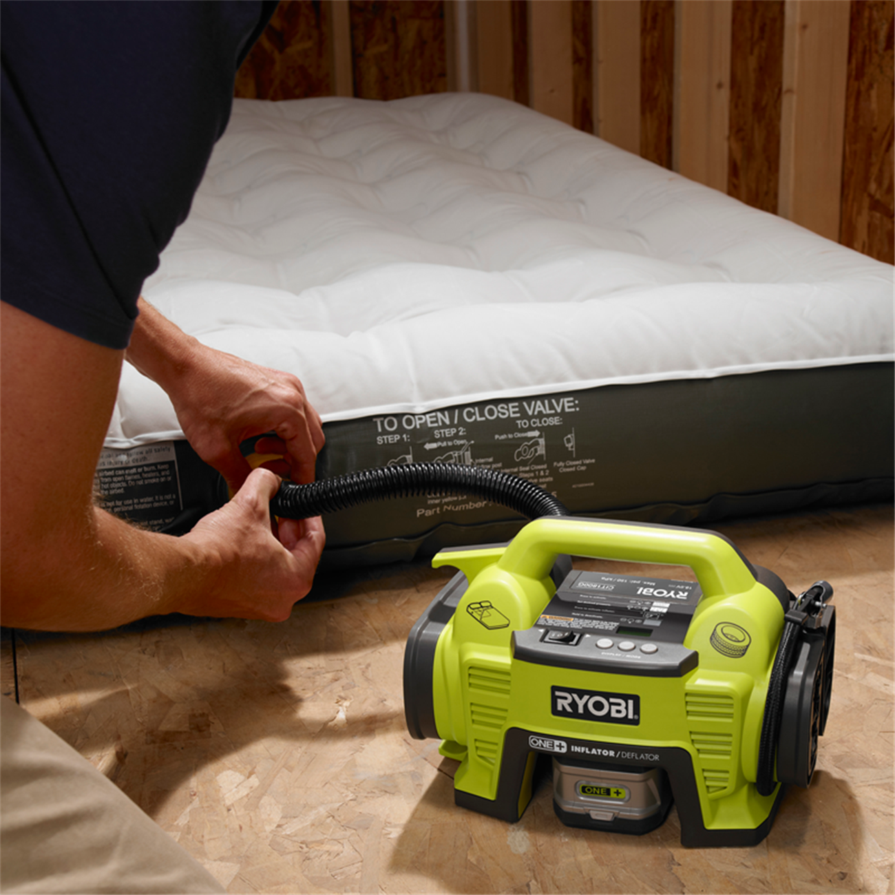 Ryobi One+ 18v Cordless Air Inflator and Deflator for Inflatable Beds Toys Tyres