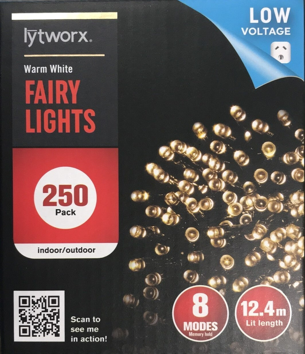 Lytworx Christmas Lights 250 Buds Warm White LED Fairy String Decoration 12.4m