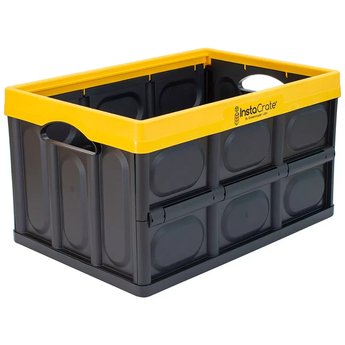 Instacrate Collapsible Crate Storage Foldable Container Solution 46L Yellow